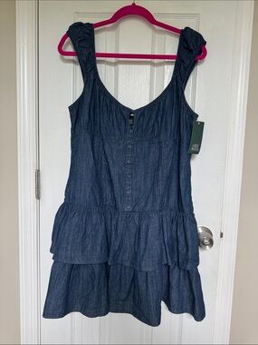 wild fable Dark Blue Tiered Denim Dress